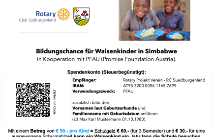 FUNDRAISING-Aktion- Bildungschance für Waisenkinder in Simbabwe